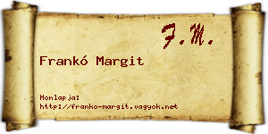 Frankó Margit névjegykártya